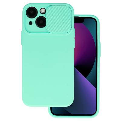 Tok, Camshield Soft, Apple Iphone 14 Pro (6,1"), szilikon hátlapvédő, eltolható kameravédővel, menta zöld