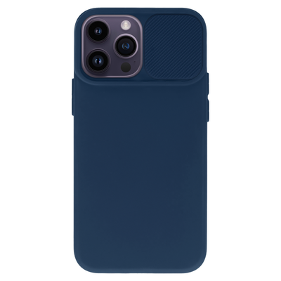 Tok, Camshield Soft, Apple Iphone 15 Pro (6,1"), szilikon hátlapvédő, eltolható kameravédővel, sötétkék