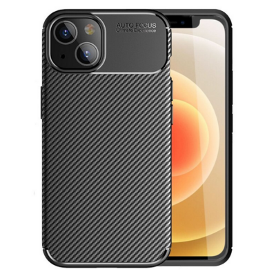 Tok, Carbon Elite, szilikon hátlapvédő, Apple Iphone 13 Mini (5,4"), fekete