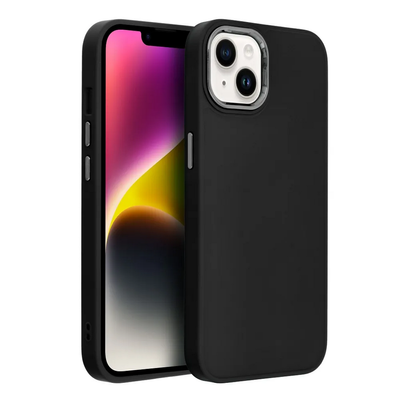 Tok, Frame, Apple Iphone 15 Plus (6,7"), erősített hátlap, szilikon kerettel, fekete