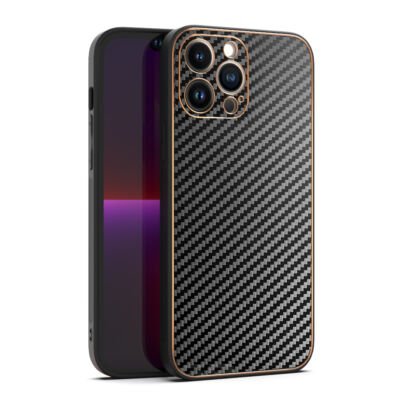 Tok, Leather CARBON, Apple Iphone 7 / 8 / SE (2020 / 2022), szilikon hátlapvédő, fekete