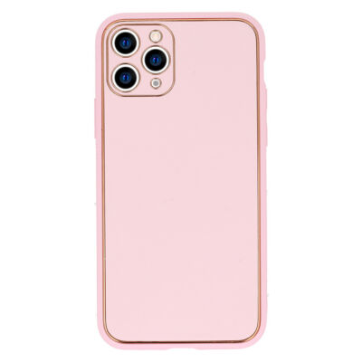 Tok, Leather, Apple Iphone 13 Pro Max (6,7"), szilikon hátlapvédő, halvány rózsaszín