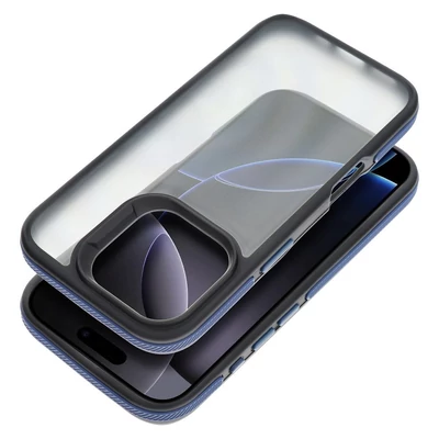 Tok, Neo, keményített hátlapvédő, szilikon kerettel, Apple Iphone 15 (6,1"), fekete-kék