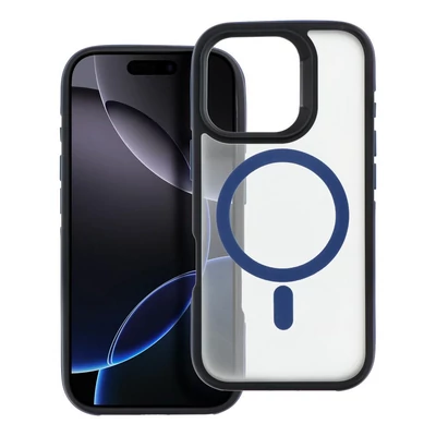 Tok, Neo, keményített hátlapvédő, szilikon kerettel, MagSafe kompatibilis, Apple Iphone 16 (6,1"), fekete-kék