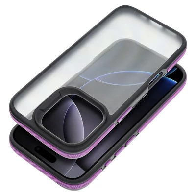 Tok, Neo, keményített hátlapvédő, szilikon kerettel, Apple Iphone 15 Pro Max (6,7"), fekete-lila