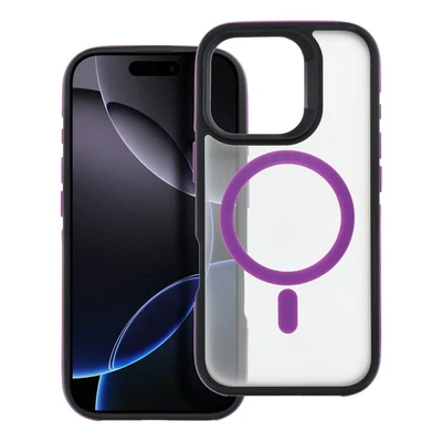 Tok, Neo, keményített hátlapvédő, szilikon kerettel, MagSafe kompatibilis, Apple Iphone 16 (6,1"), fekete-lila