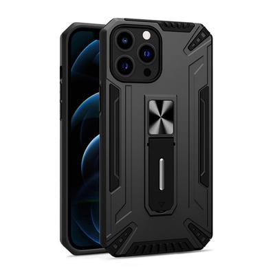 Tok, Shock Armor, mágneses ütésálló hátlap, szilikon kerettel, kihúzható álvánnyal, Apple Iphone 13 Mini (5,4"), fekete