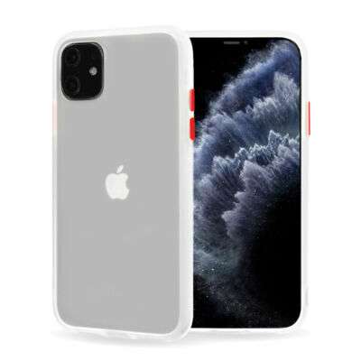 Tok, Vennus Button Matt Bumper, Apple Iphone 7 / 8 / SE (2020 / 2022), keményített átlátszó hátlap, átlátszó szilikon kerettel 
