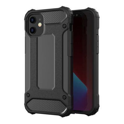 Tok, Armor aluminium hátlap, szilikon kerettel, Apple Iphone 12 Mini (5,4"), fekete
