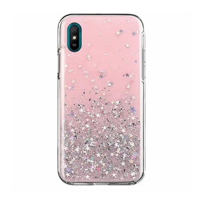 Tok, Brilliant, Apple Iphone 13 Pro Max (6,7"), csillogó hátlapvédő, szilikon kerettel, rózsaszín