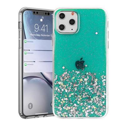 Tok, Brilliant, Apple Iphone 13 Mini (5,4"), csillogó hátlapvédő, szilikon kerettel, zöld