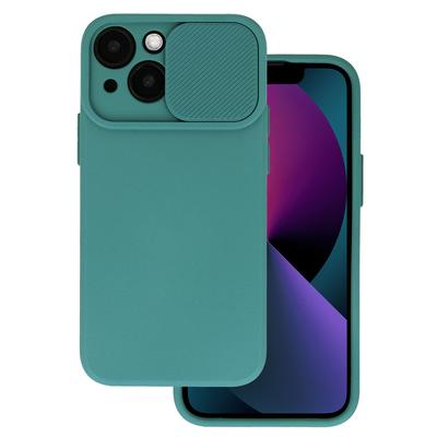 Tok, Camshield Soft, Apple Iphone 14 Pro (6,1"), szilikon hátlapvédő, eltolható kameravédővel, sötétzöld
