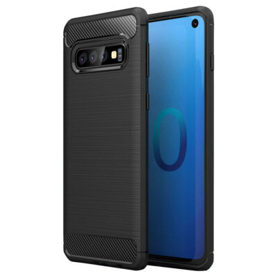 Tok, carbon szilikon hátlap, Samsung Galaxy A9 (2018) A920, fekete