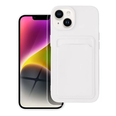 Tok, Card erősített szilikon hátlap, kártyatartóval, Samsung Galaxy A54 4G / 5G, fehér