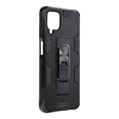 Tok, Defender ütésálló hátlap, szilikon kerettel, kihúzható álvánnyal, Apple Iphone 12 Pro Max (6,7"), fekete