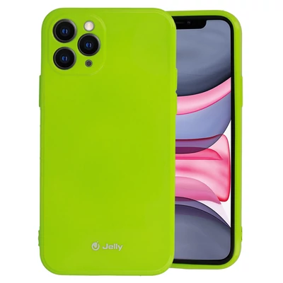 Tok, Jelly, szilikon hátlap, (csillámporos), Apple Iphone 12 / 12 Pro (6,1˝), lime zöld, bliszteres