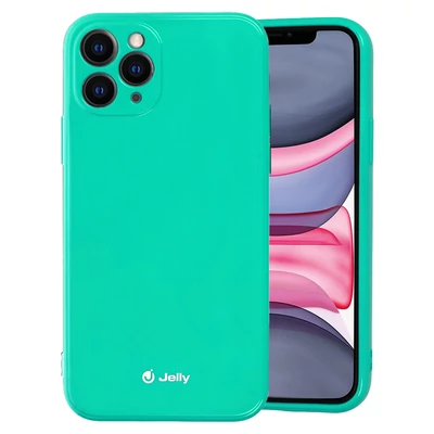 Tok, Jelly, szilikon hátlap, (csillámporos), Apple Iphone 12 Mini (5,4"), menta zöld, bliszteres