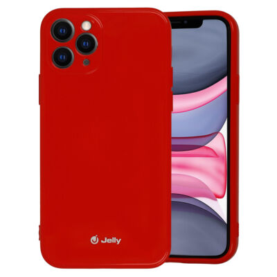 Tok, Jelly, szilikon hátlap, (csillámporos), Apple Iphone 12 / 12 Pro (6,1˝), piros, bliszteres