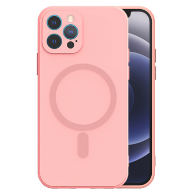 Tok, MagSilicone, szilikon hátlap, Apple Iphone 12 Pro Max (6,7"), halvány rózsaszín