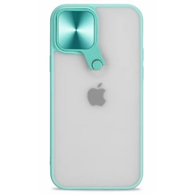 Tok, Tel Protect CYCLOPS, Apple Iphone 7 / 8 / SE (2020 / 2022), keményített átlátszó hátlap, kameravédővel, menta zöld szilikon kerettel 