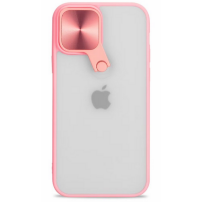 Tok, Tel Protect CYCLOPS, Apple Iphone 7 / 8 / SE (2020), keményített átlátszó hátlap, kameravédővel, rózsaszín szilikon kerettel 