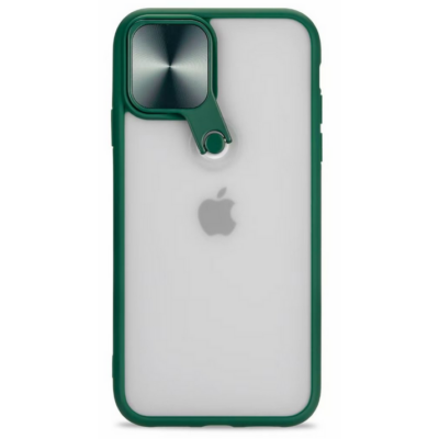 Tok, Tel Protect CYCLOPS, Apple Iphone 7 / 8 / SE (2020), keményített átlátszó hátlap, kameravédővel, zöld szilikon kerettel 