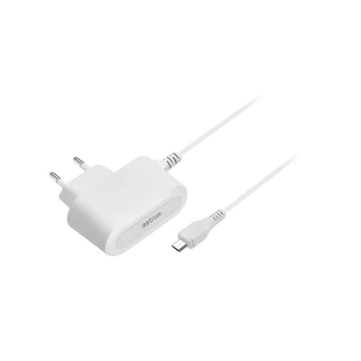 Töltő, hálózati, Astrum, (microUSB), (2A), 1,5 méteres kábel, fehér, bliszteres