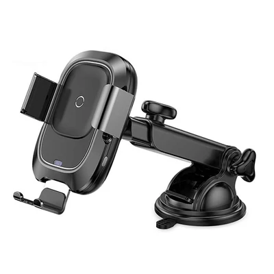 Autós tartó, univerzális, Baseus (WXZN-B01), wireless töltés, teleszkópos, fekete, bliszteres