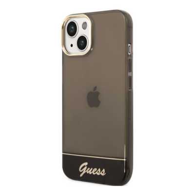Tok, Guess /GUHCP14SHGCOK/, PC/TPU Camera Outline Translucent, Apple Iphone 14 (6,1"), fekete