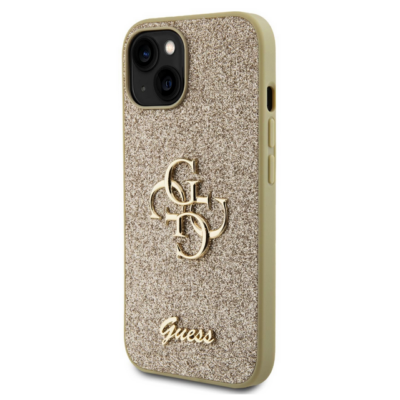 Tok, Guess /GUHCP15SHG4SGD/, PU Fixed Glitter 4G Metal Logo, Apple Iphone 15 (6,1"), arany
