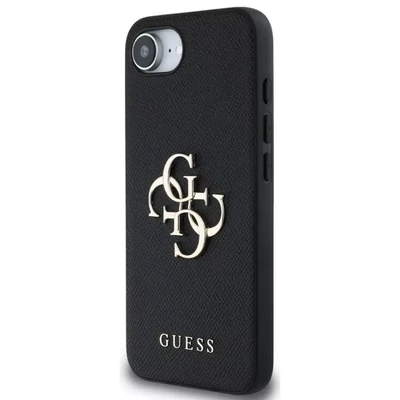Tok, Guess /GUHCPSE4PGT4MBK/, PU Grained 4G Metal Logo, Apple Iphone 16e, fekete