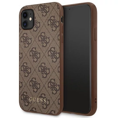 Tok, Guess /GUHCN61G4GFBR/, 4G Metal Gold Logo, Apple Iphone 11 (6,1"), barna