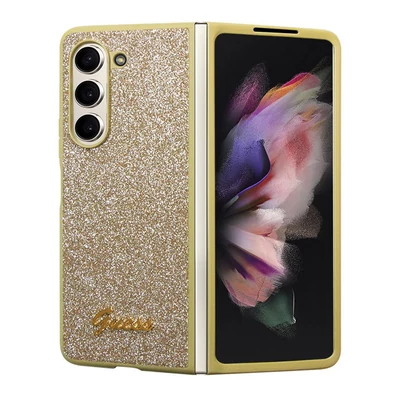 Tok, Guess /GUHCZFD5HGGSHD/, PC/TPU Glitter Flakes Metal, Samsung Galaxy Z Fold 5, arany