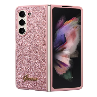 Tok, Guess /GUHCZFD5HGGSHP/, PC/TPU Glitter Flakes Metal, Samsung Galaxy Z Fold 5, rózsaszín