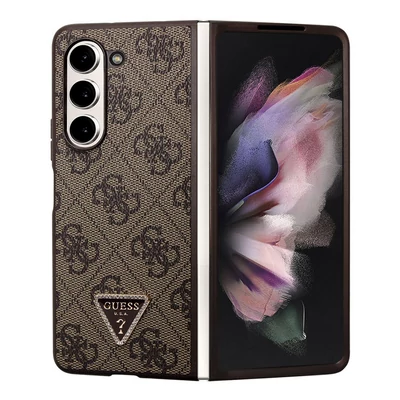 Tok, Guess /GUHCZFD5P4TDPW/, PU Leather Triangle, Samsung Galaxy Z Fold 5, barna