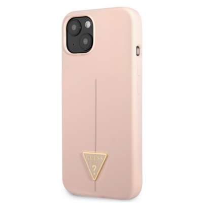 Tok, Guess /GUHCP13LSLTGP/, Silicone Line Triangle, Apple Iphone 13 Pro (6,1"), rózsaszín