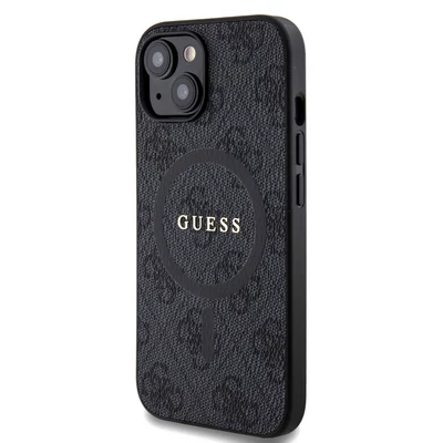 Tok, Guess /GUHMP15LG4GFRK/, PU Leather 4G Colored Ring MagSafe, Apple Iphone 15 Pro (6,1”), fekete