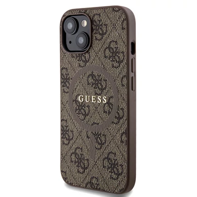 Tok, Guess /GUHMP15LG4GFRW/, PU Leather 4G Colored Ring MagSafe, Apple Iphone 15 Pro (6,1”), barna