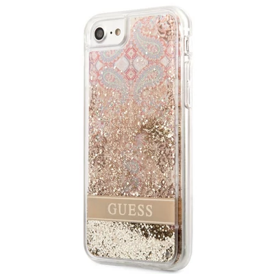 Tok, Guess /GUHCI8LFLSD/, Liquid Glitter Paisley, Apple Iphone 7 / 8 / SE (2020/2022), arany