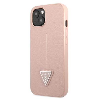 Tok, Guess /GUHCP13MPSATLP/, PU Saffiano Triangle, Apple Iphone 13 (6,1"), rózsaszín