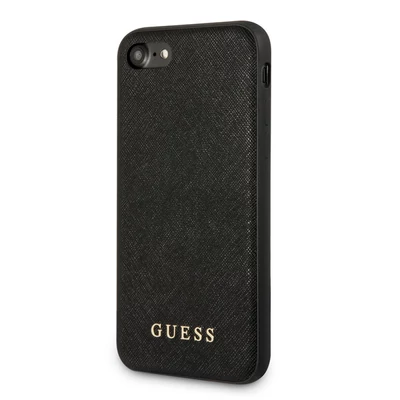Tok, Guess /GUHCI8SLSABK/, Saffiano PU Silicone, Apple Iphone 7 / 8 / SE (2020/2022), fekete