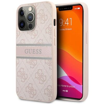 Tok, Guess /GUHCP13L4GDPI/, Stripe, Apple Iphone 13 Pro (6,1"), rózsaszín