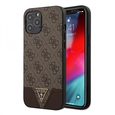 Tok, Guess /GUHCP12MPU4GHBR/, Triangle, Apple Iphone 12 / 12 Pro (6,1"), barna