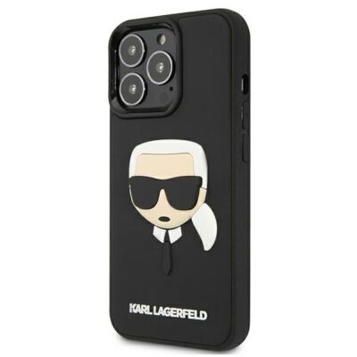 Tok, Karl Lagerfeld /KLHCP13LKH3DBKK/, Apple Iphone 13 Pro (6,1"), 3D Karl Head, fekete