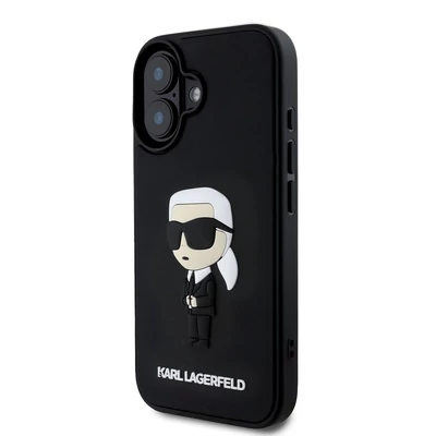 Tok, Karl Lagerfeld /KLHCP16L3DRKINK/, Apple Iphone 16 Pro (6,3”), 3D Rubber Ikonik, fekete