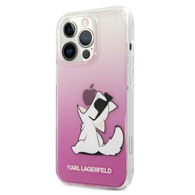Tok, Karl Lagerfeld /KLHCP12MCFNRCPI/, Apple Iphone 12 / 12 Pro (6,1"), Choupette Fun, rózsaszín átmenet