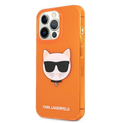 Tok, Karl Lagerfeld /KLHCP13LCHTRO/, Apple Iphone 13 Pro (6,1"), Choupette Fluo, narancssárga