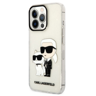 Tok, Karl Lagerfeld /KLHCP13LHNKCTGT/, Apple Iphone 13 Pro (6,1"), IML Glitter Karl and Choupette NFT, átlátszó