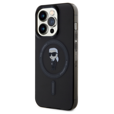 Tok, Karl Lagerfeld /KLHMP15LHFCKNOK/, Apple Iphone 15 Pro (6,1"), IML Ikonik MagSafe Compatible, fekete