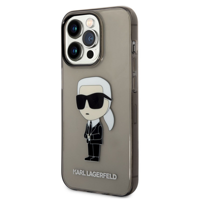 Tok, Karl Lagerfeld /KLHCP14XHNIKTCK/, Apple Iphone 14 Pro Max (6,7"), IML Ikonik NFT, fekete átlátszó